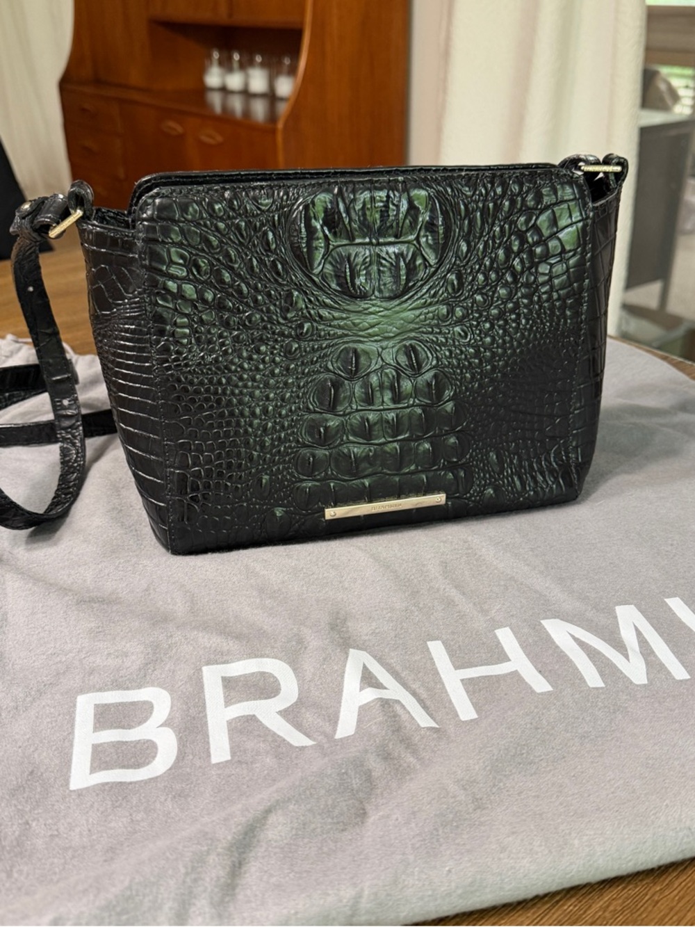 Brahmin Black melbourne Leather purse